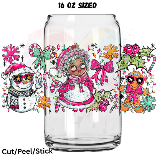 Mrs Claus 1  UV  DTF 16 Oz wrap
