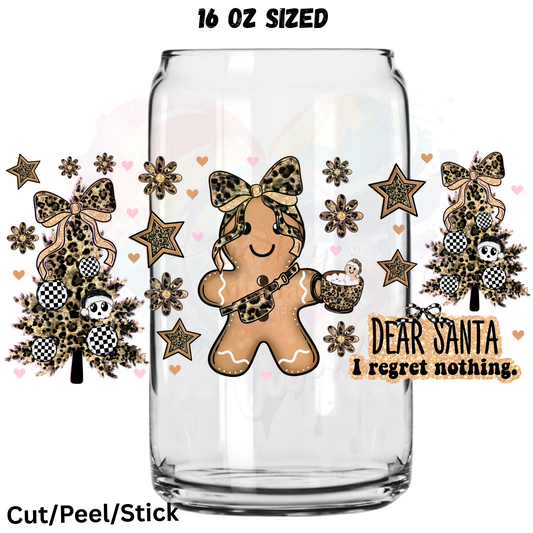 Dear Santa 2 UV  DTF 16 Oz wrap