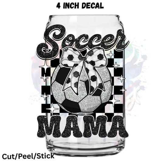 Glitter Soccer Mama UV DTF Decal