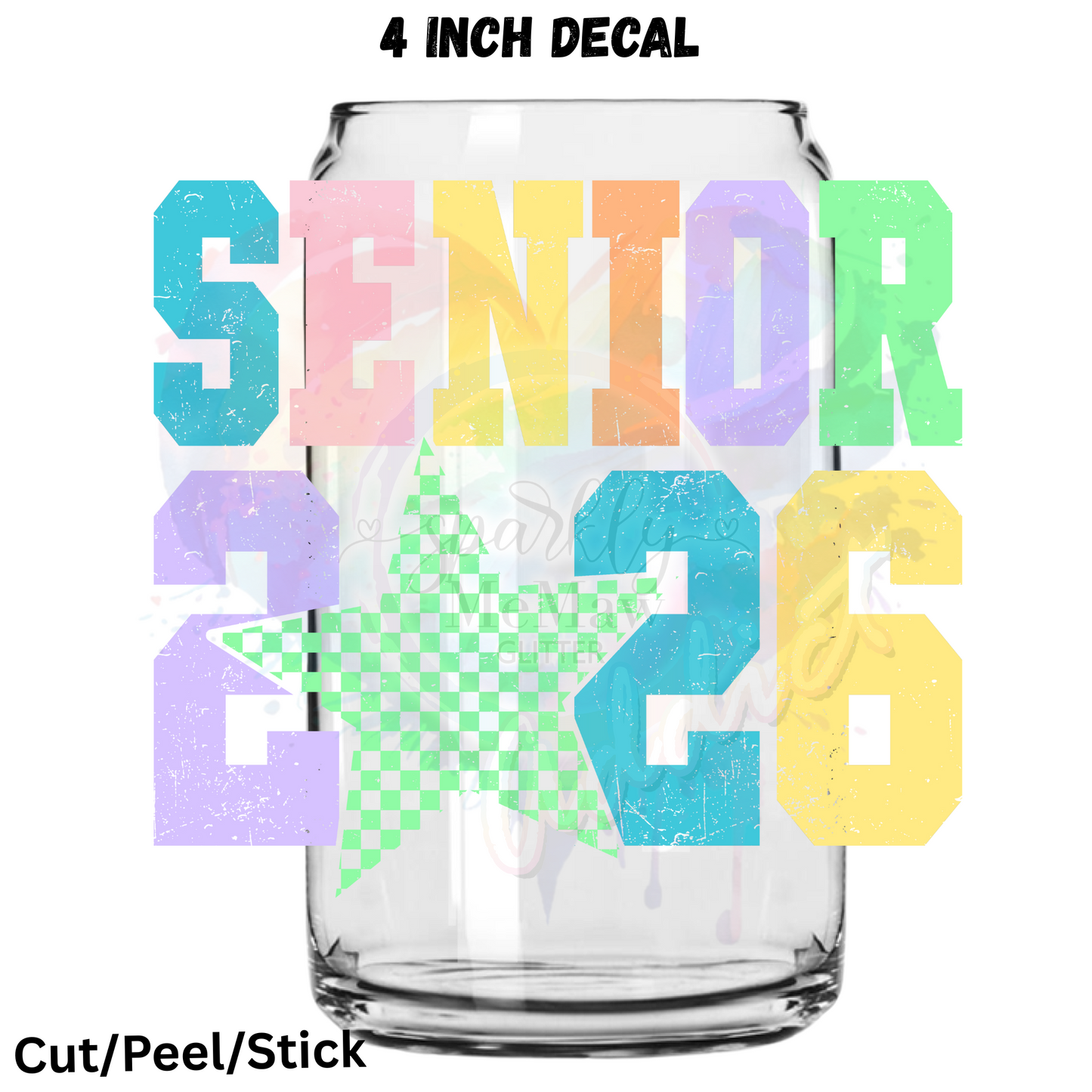 Senior 2026 Star UV DTF Decal