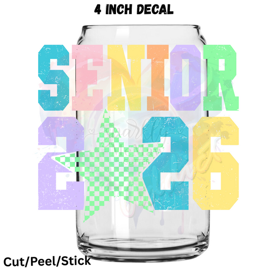 Senior 2026 Star UV DTF Decal