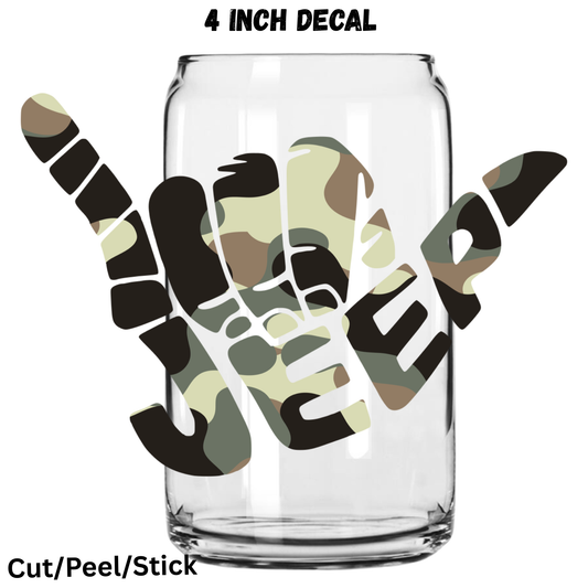 J e e p Hand UV DTF Decal