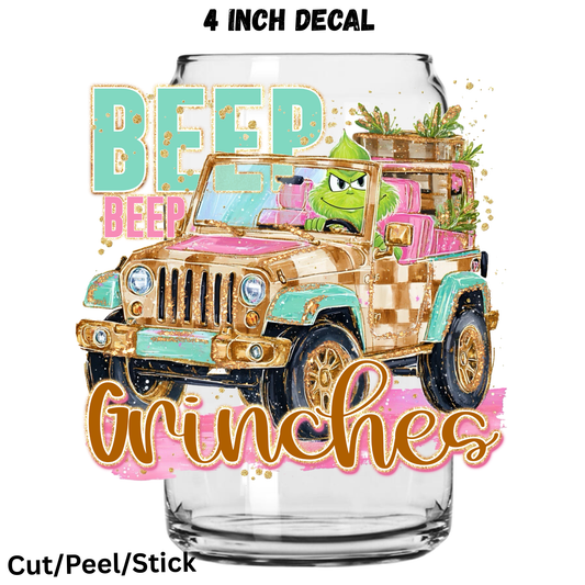 Beep Beep Grinches   UV DTF Decal
