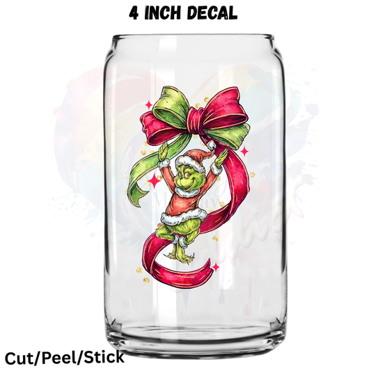 Bow G r i n c h  UV DTF Decal