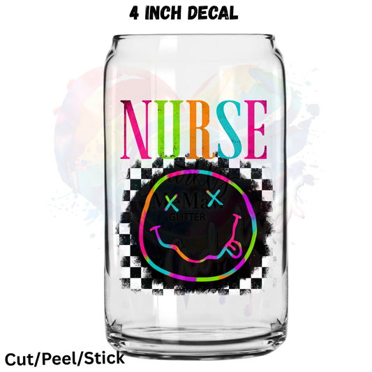 Nurse Smiley UV DTF Decal