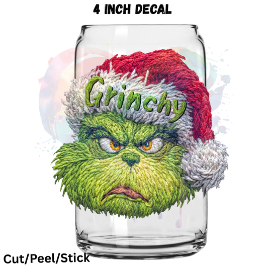 Grinchy Yarn UV DTF Decal
