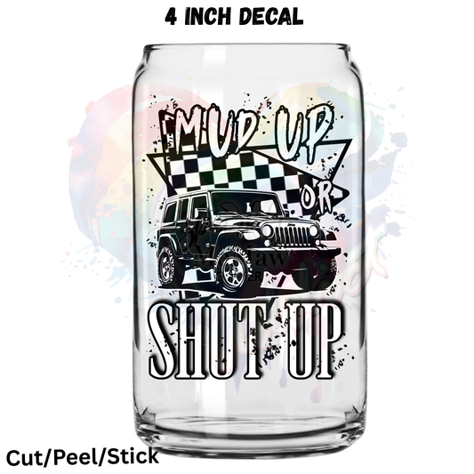 White J e e p UV DTF Decal