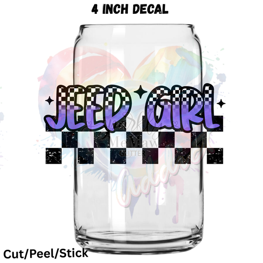 Purple J e e p Girl UV DTF Decal