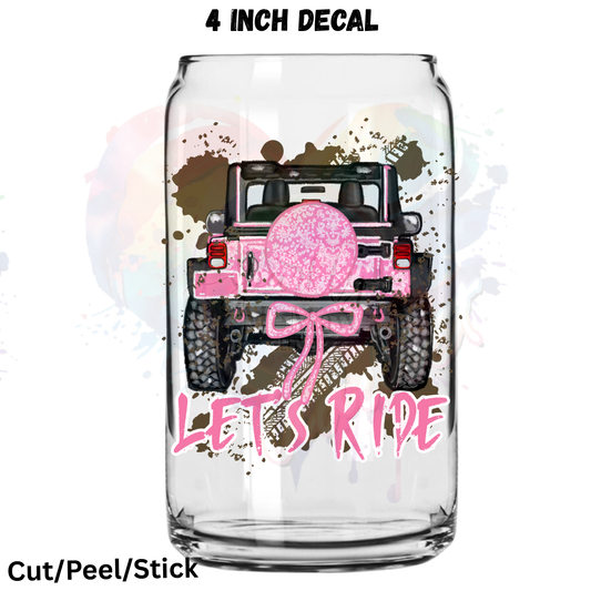 Pink Lace J e e p UV DTF Decal