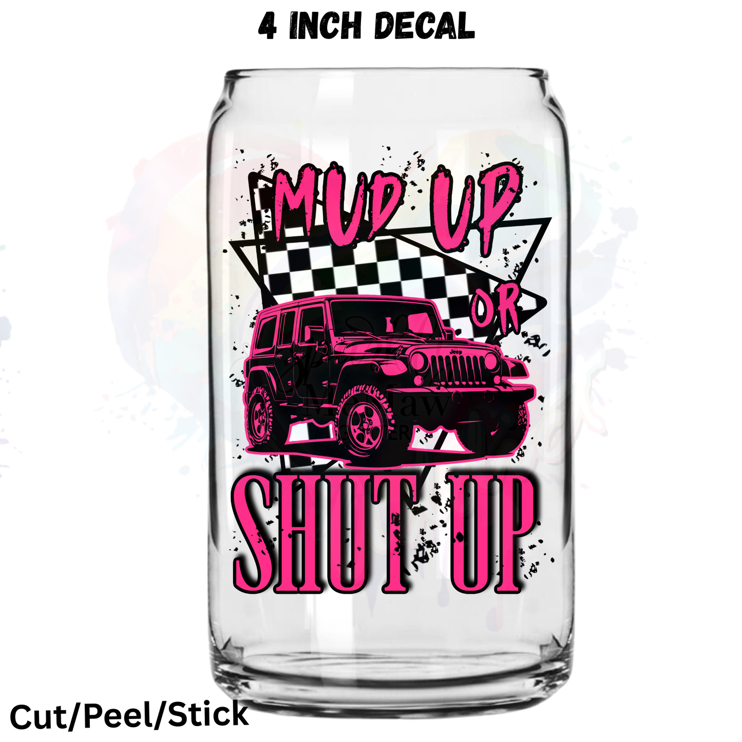 Pink  J e e p UV DTF Decal