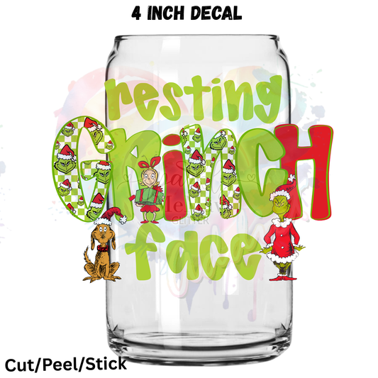 Resting Grinch UV DTF Decal