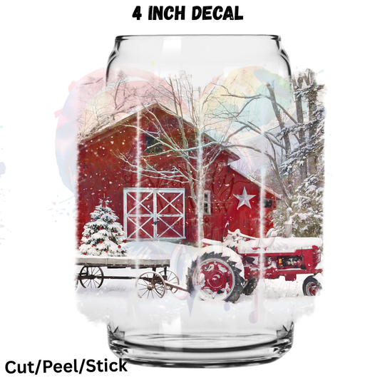 Snow Barn UV DTF Decal