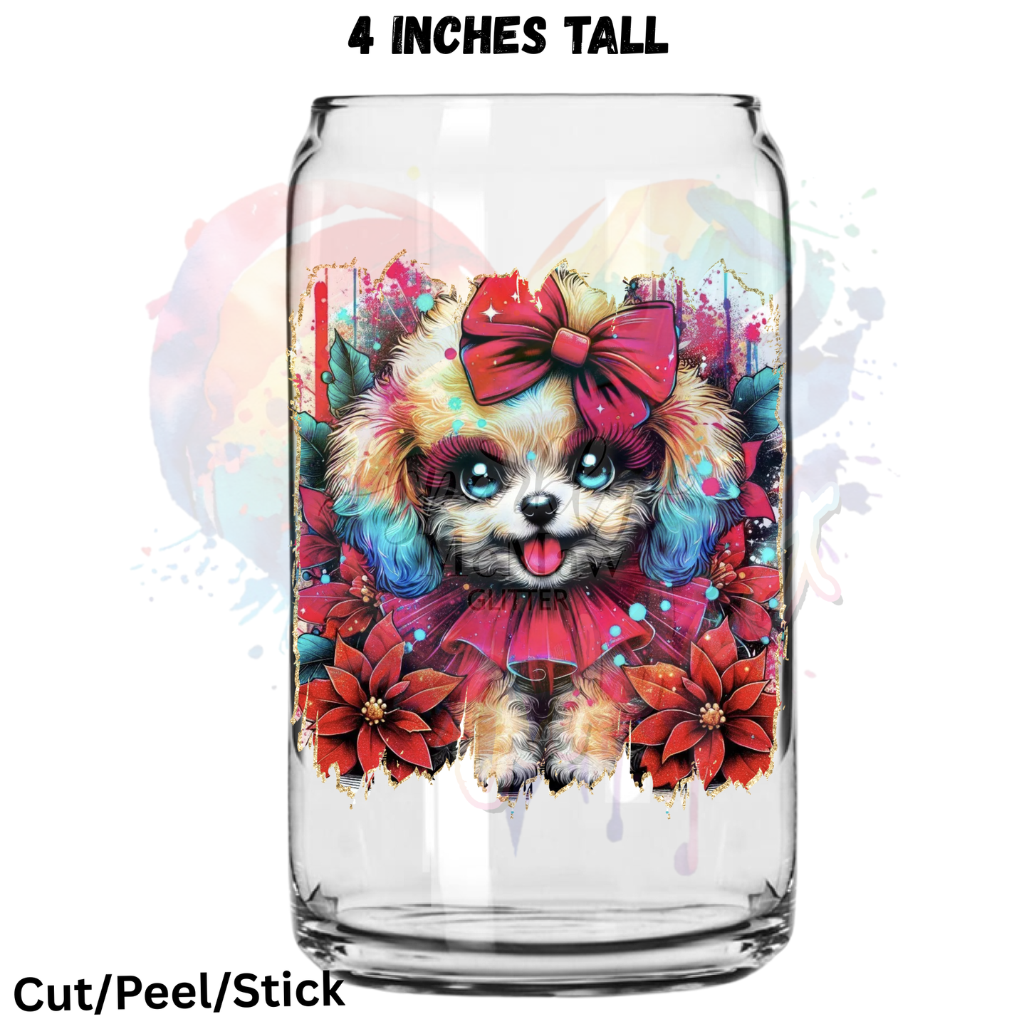 Puppy Christmas love 2 UV DTF Decal