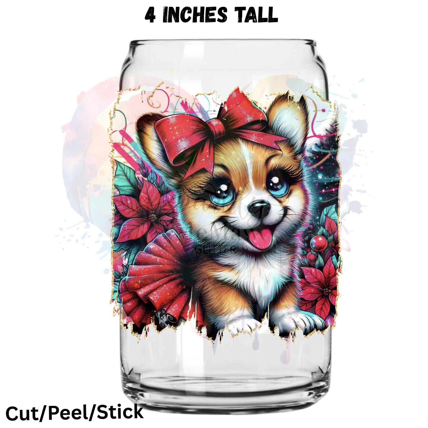 Puppy Christmas love 3 UV DTF Decal