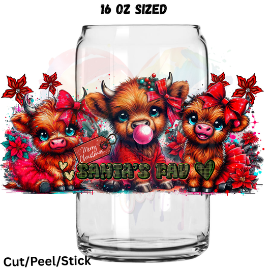 Santas Fav UV  DTF 16 Oz wrap