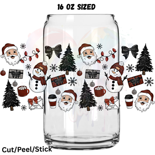 Merry Christmas 7 UV  DTF 16 Oz wrap