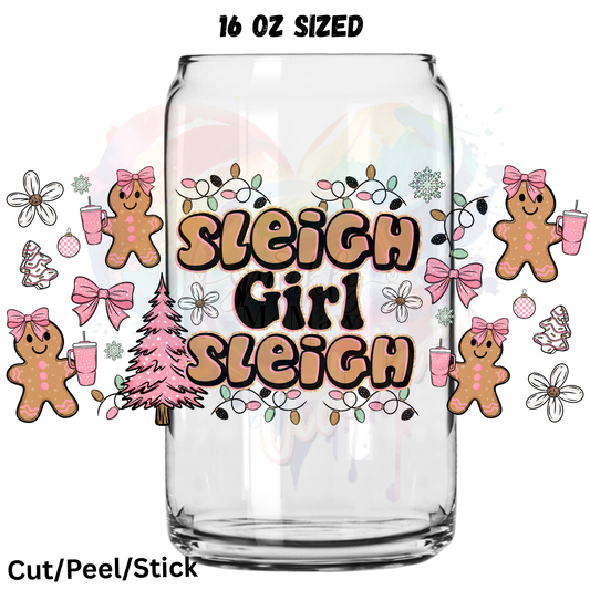 Sleigh Girl Sleigh UV  DTF 16 Oz wrap