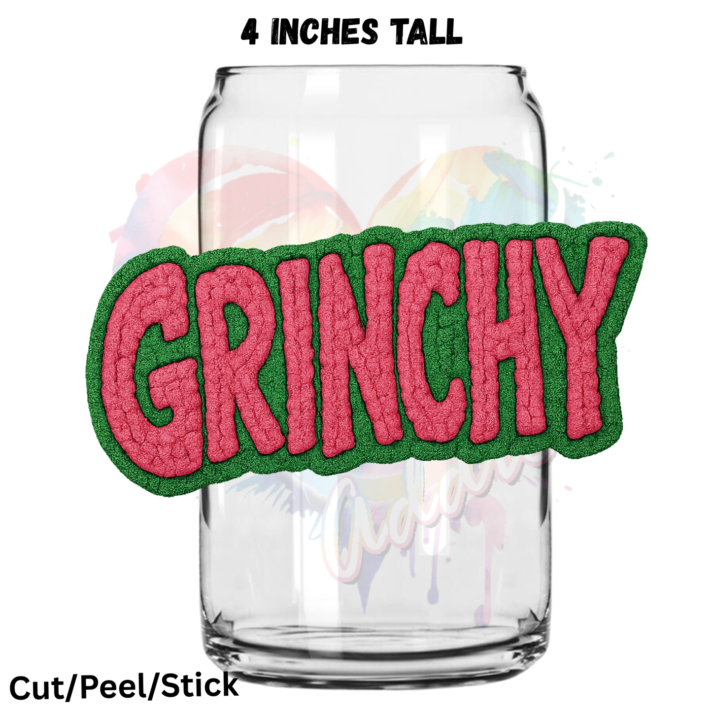 Grinchy Words UV DTF Decal
