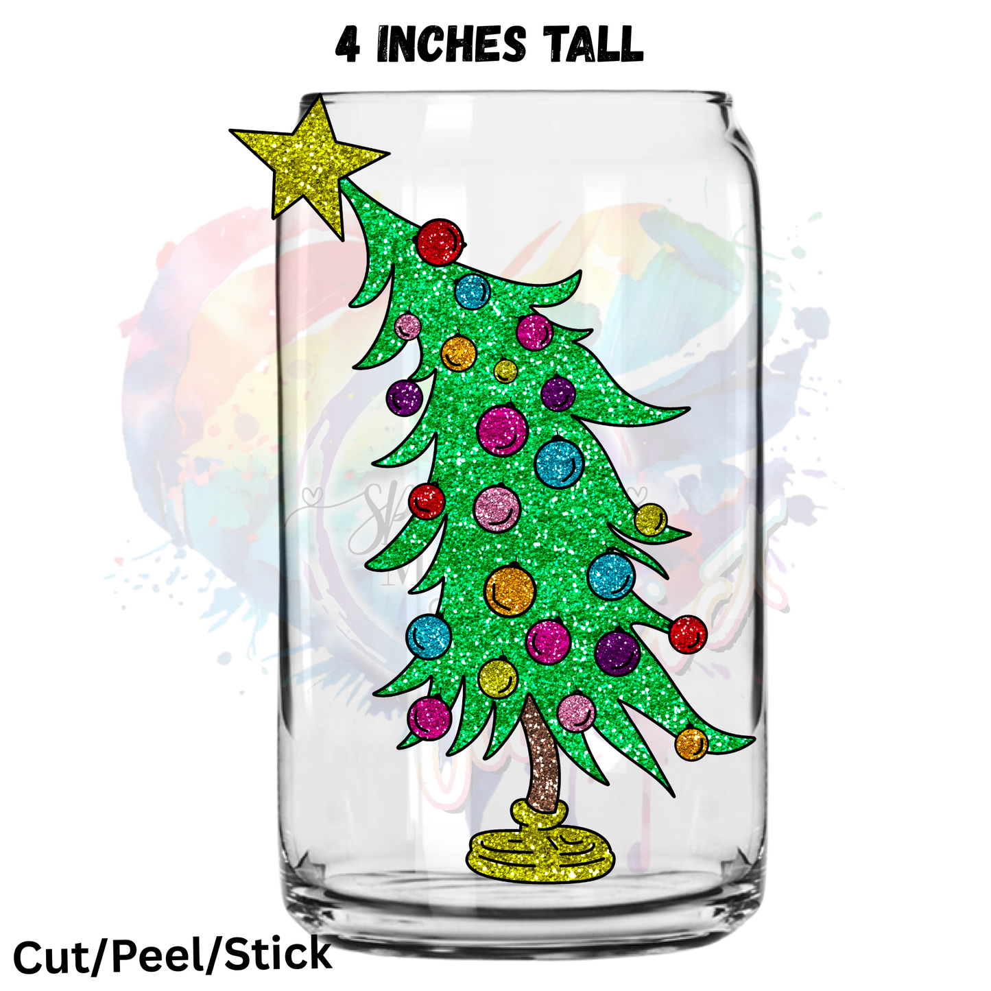 Bling Christmas tree UV DTF Decal