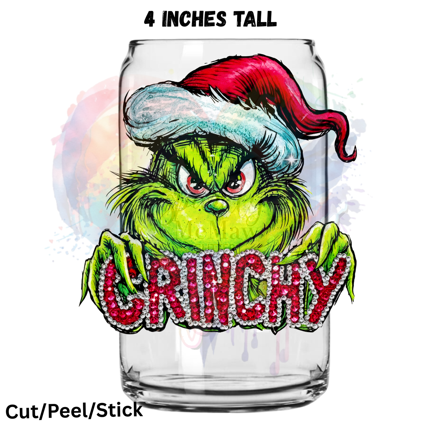 Bling G r i n c h UV DTF Decal