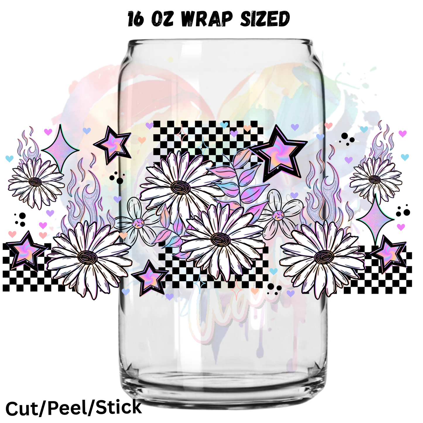 Flames and Flowers UV DTF 16 Oz wrap