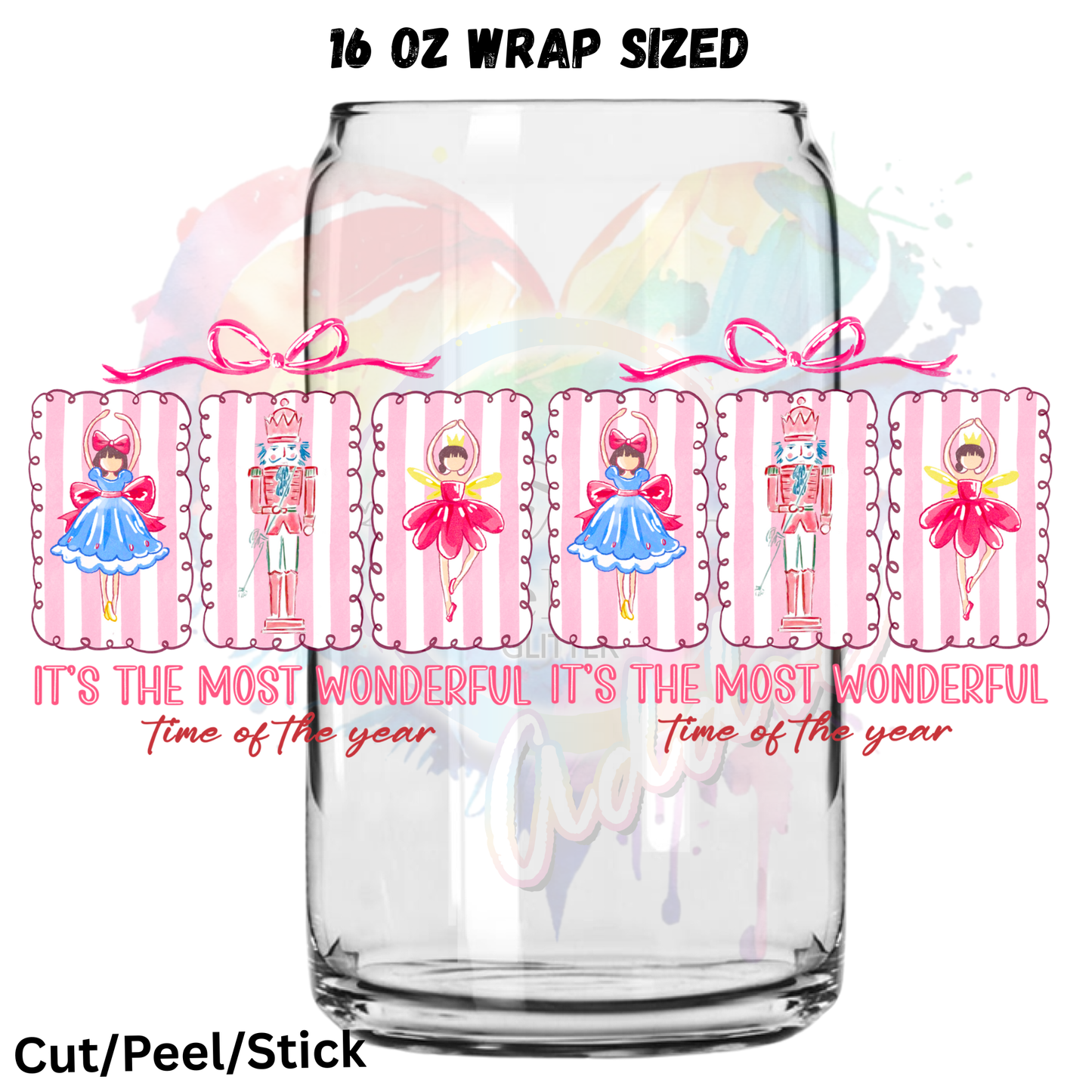 Most Wonderful Time of the year 3 UV DTF 16 Oz wrap