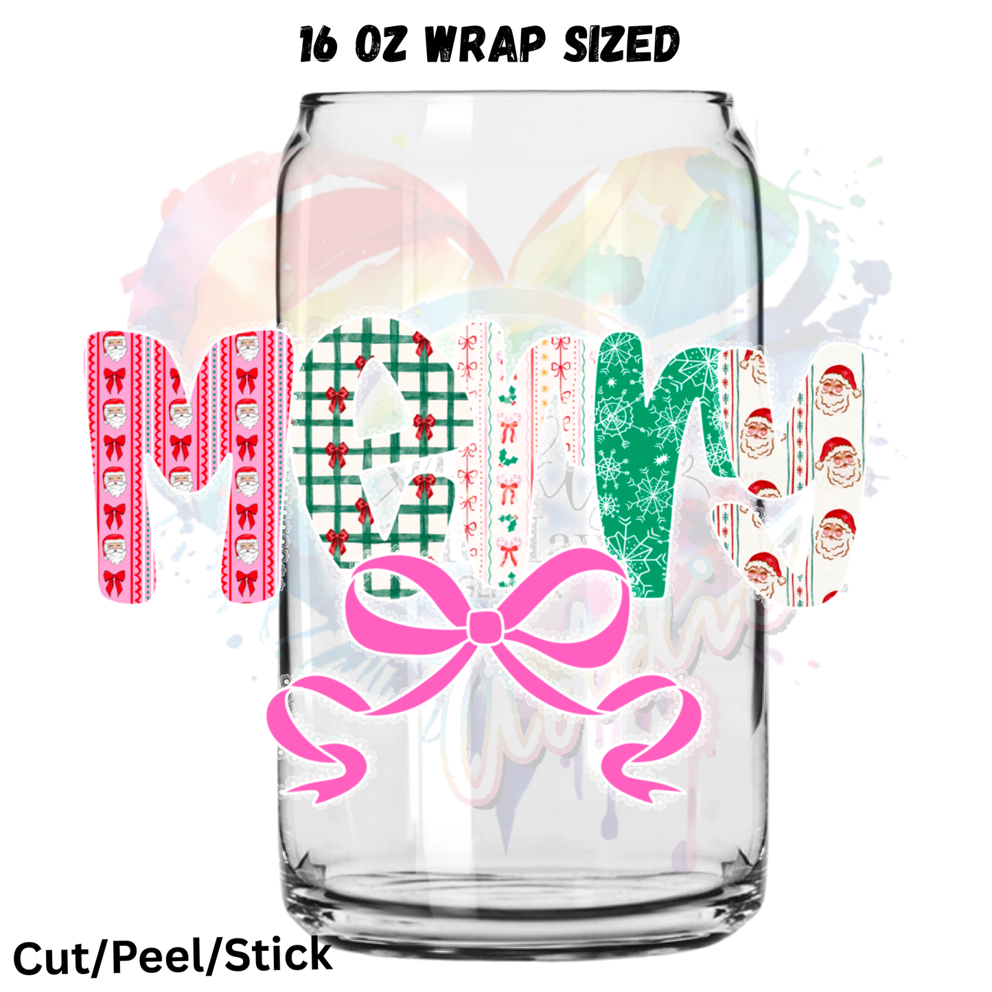 Merry 3 UV DTF 16 Oz wrap