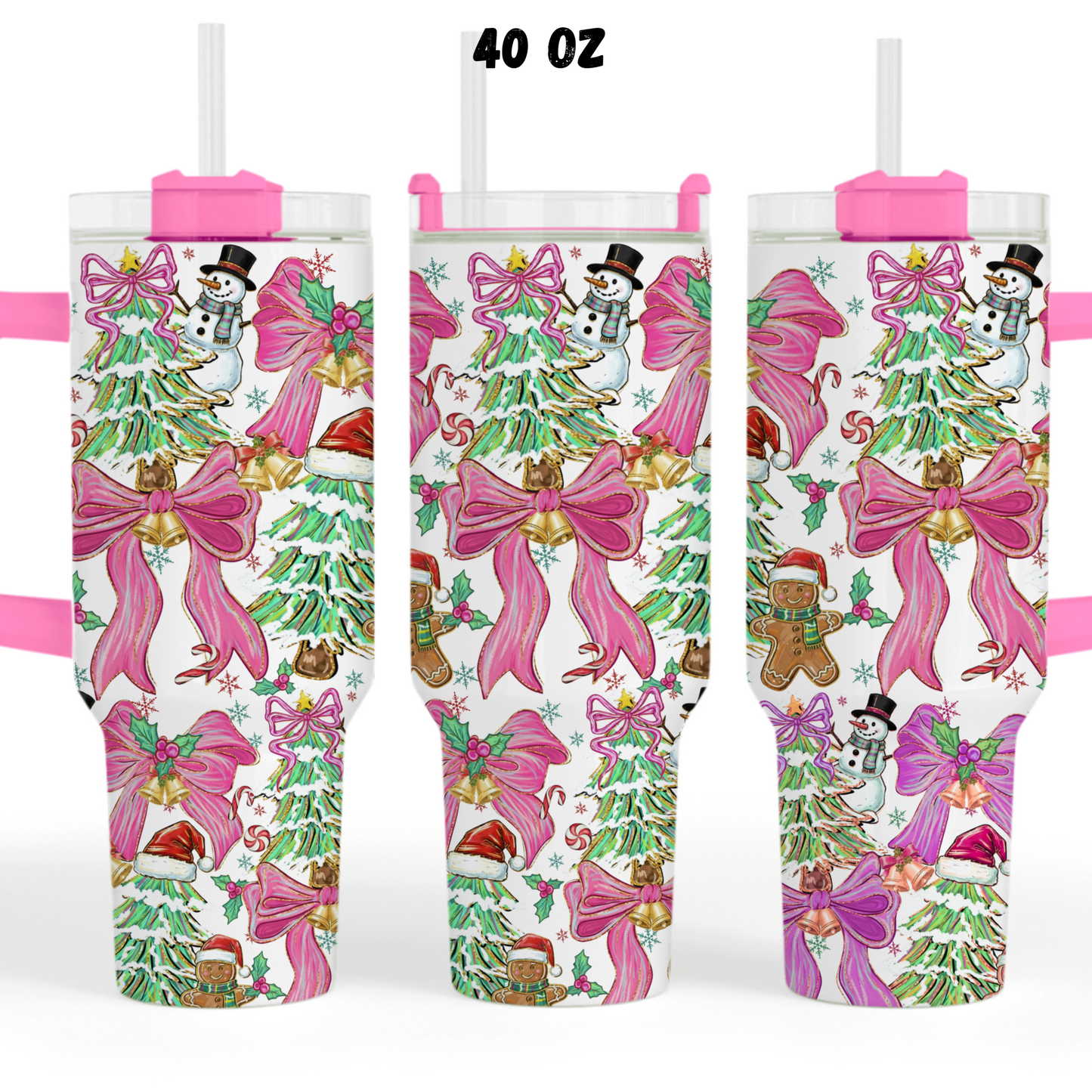 Snowman Christmas 4 UV DTF 40 oz wrap