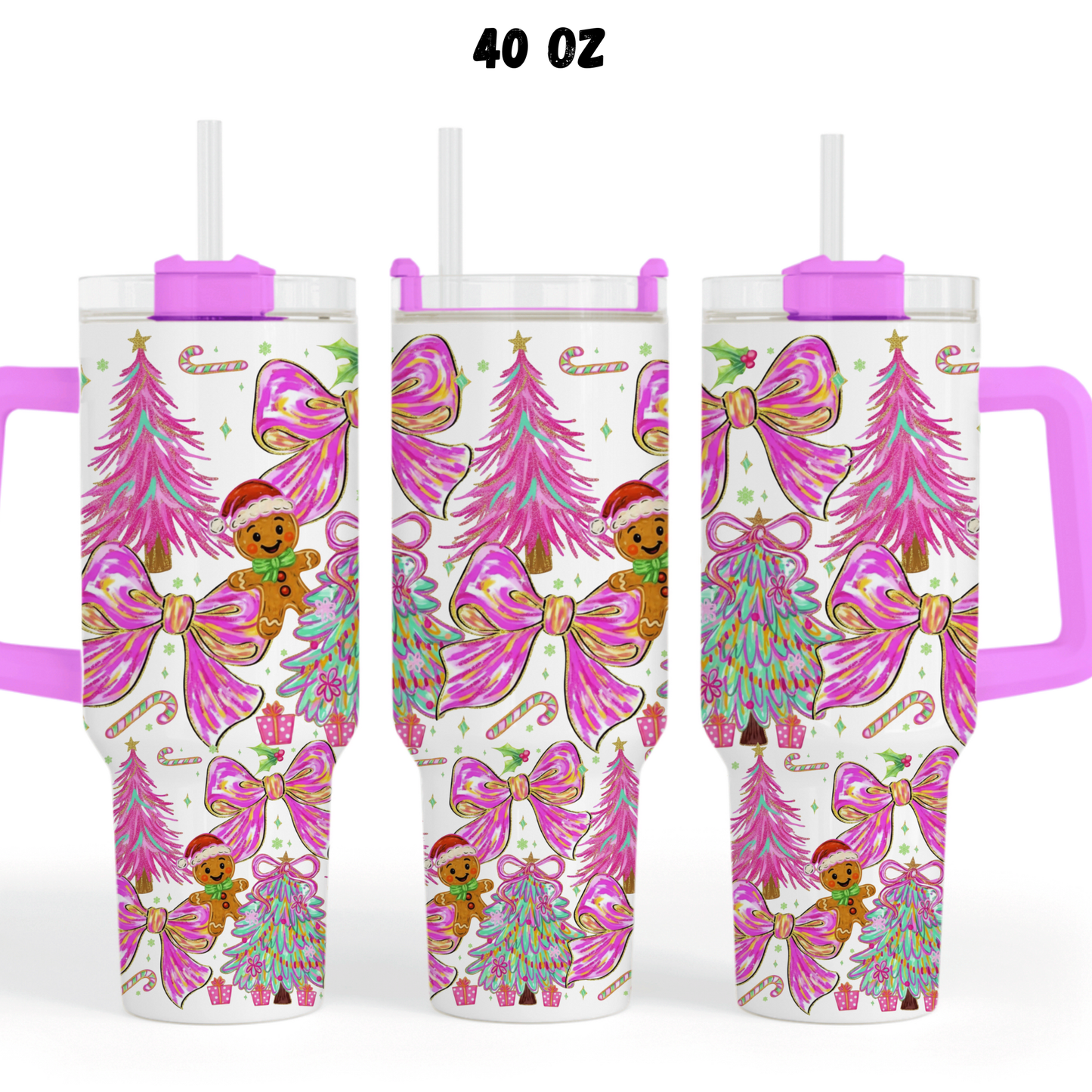 Bright Brushstrokes Gingerbread UV DTF 40 oz wrap