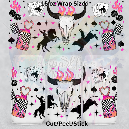 Cowboy Pink UV  DTF 16 Oz wrap