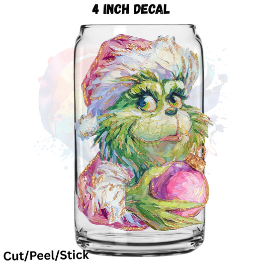 Grinch Painting UV DTF Decal