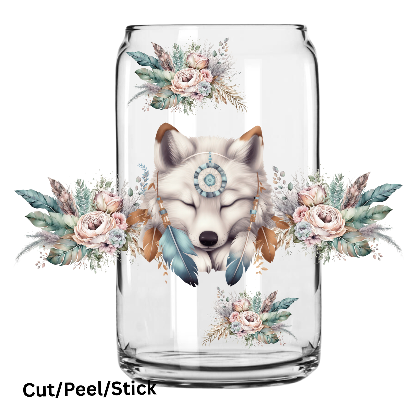 Baby Wolf 10x10 Boho UV DTF Elements