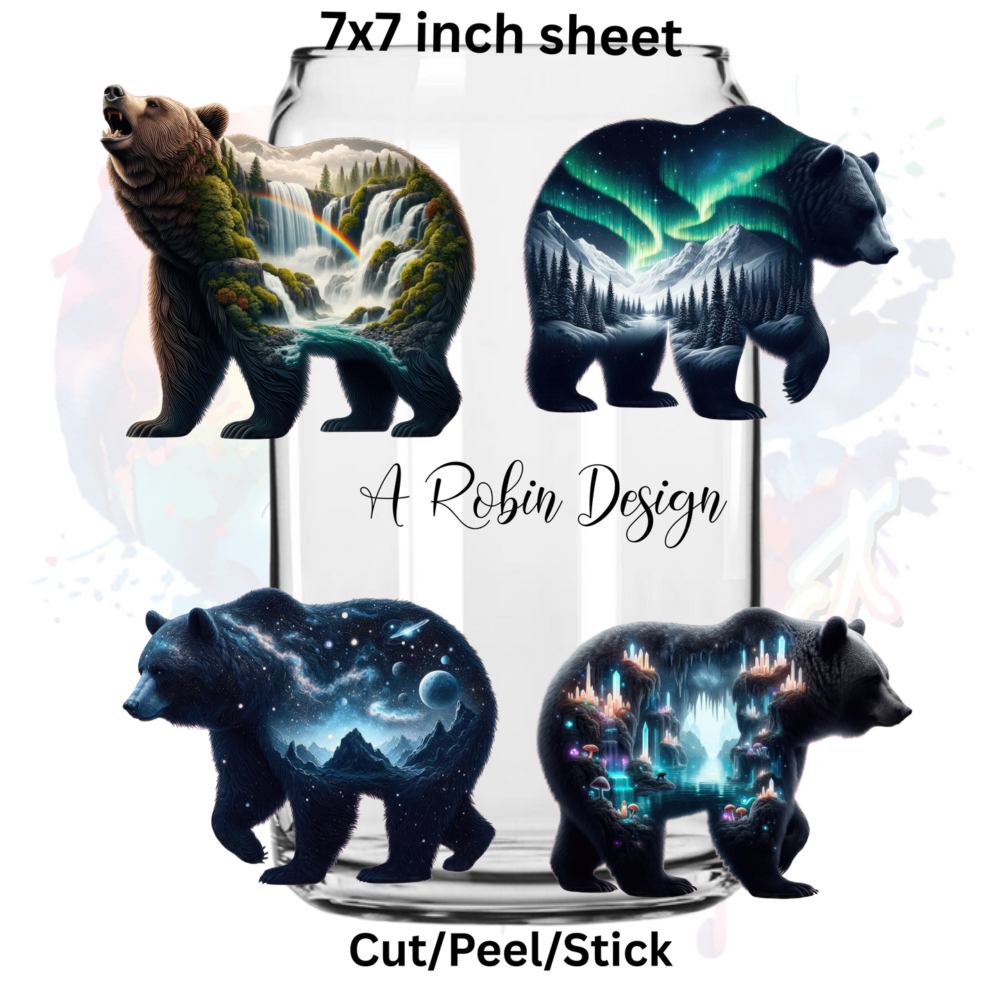 LandScape Bears 2 UV DTF Sheet 7x7