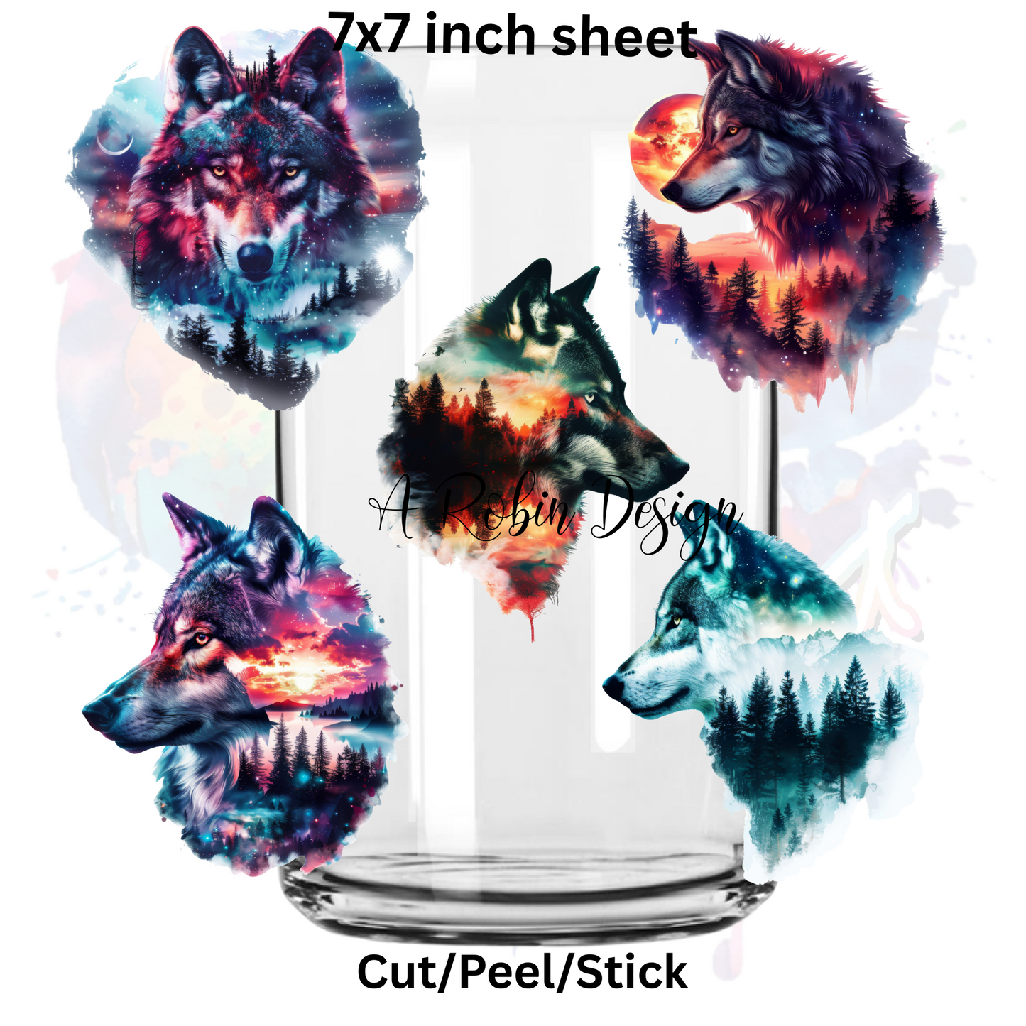 Landscape Wolves 2 UV DTF Sheet 7x7