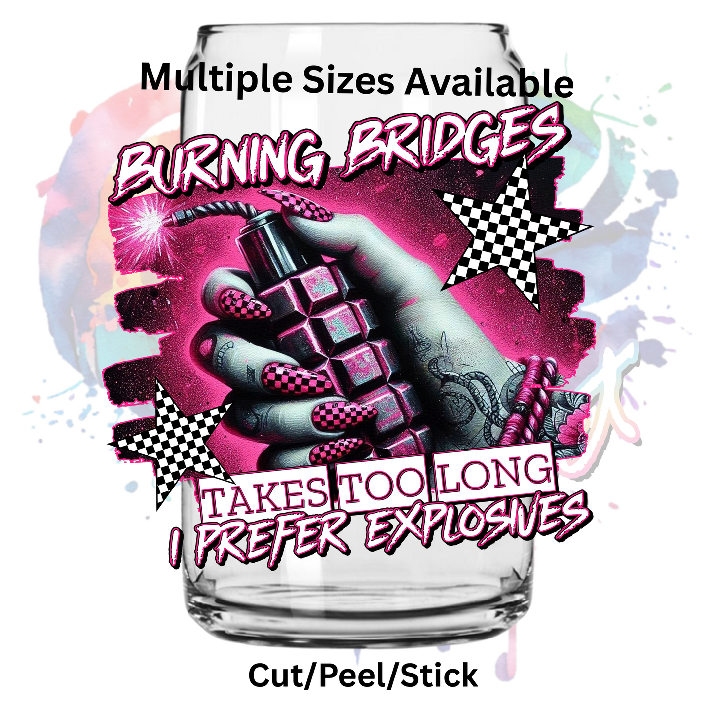 Burning Bridges UV DTF Decal