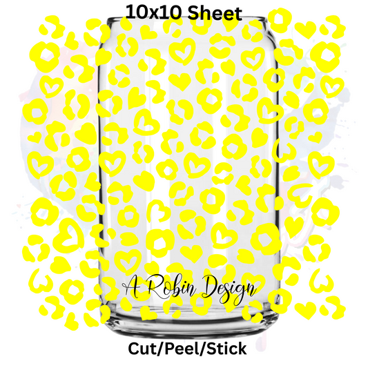 Yellow Leopard UV DTF  Sheet 10x10
