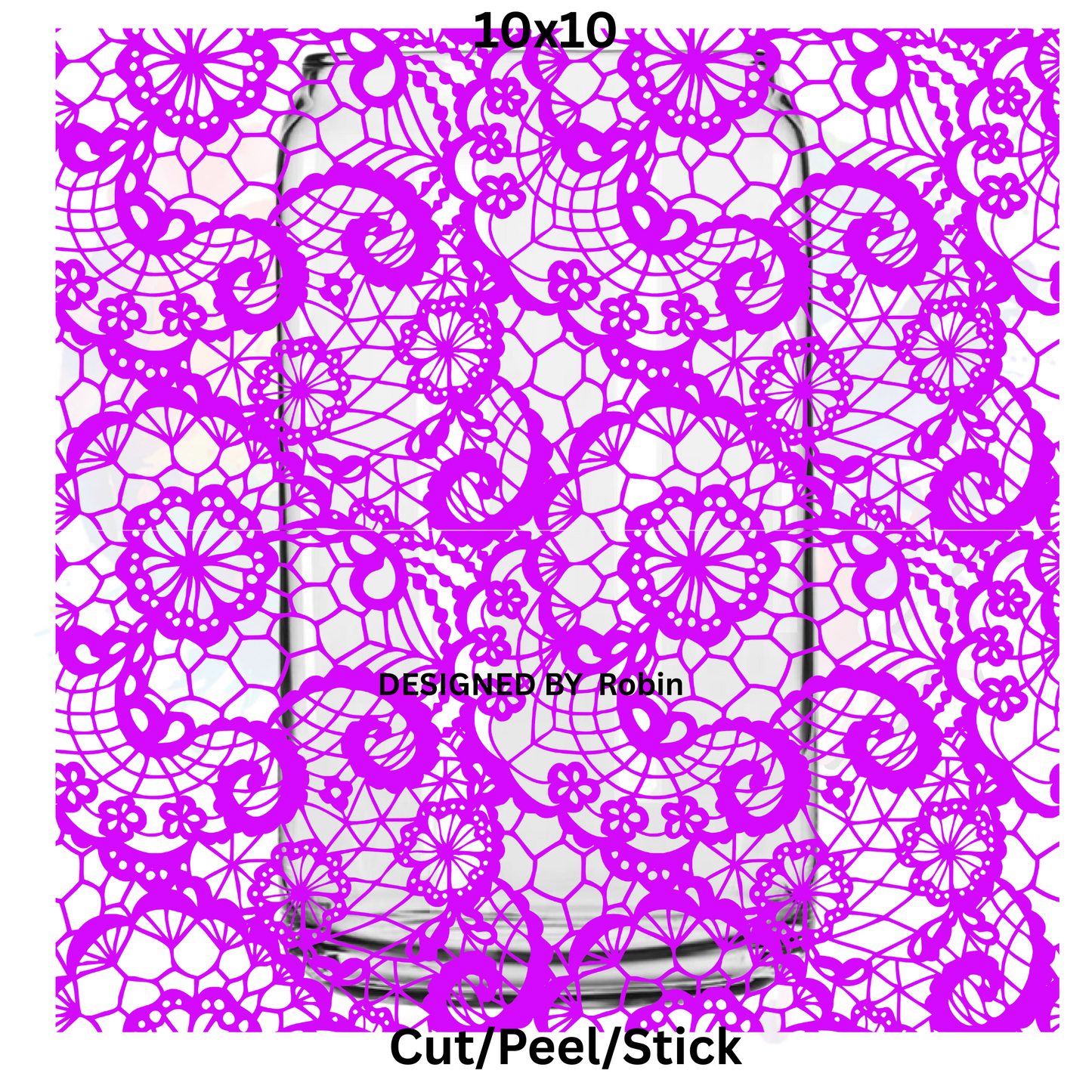 Purple Lace UV DTF Sheet 10x10