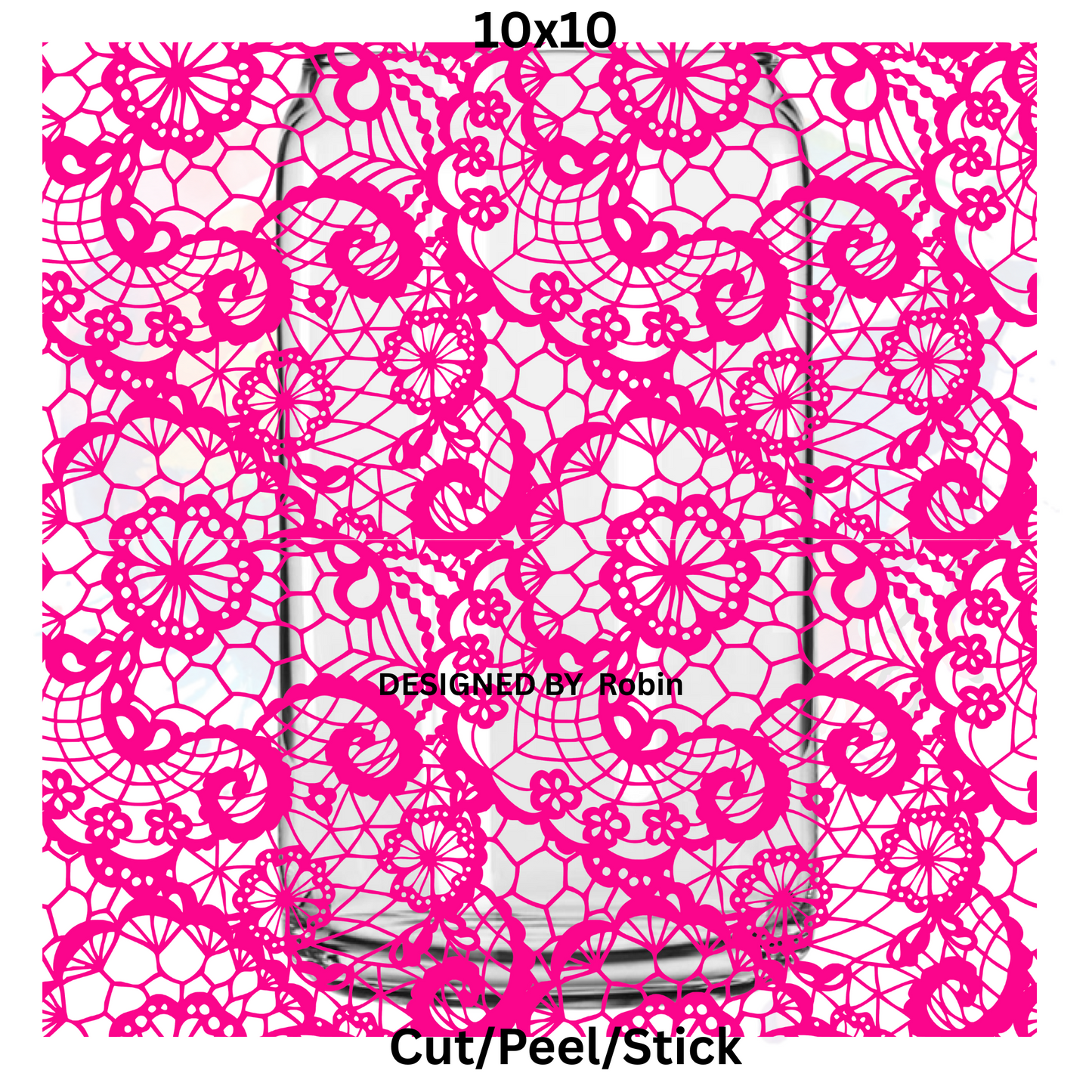 Pink Lace UV DTF Sheet 10x10