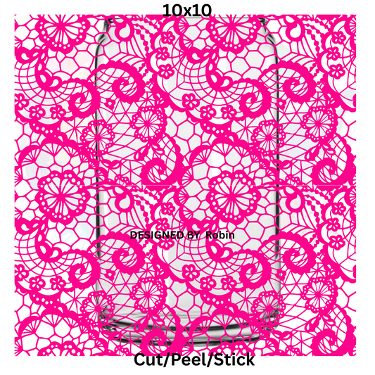 Pink Lace UV DTF  Sheet 10x10