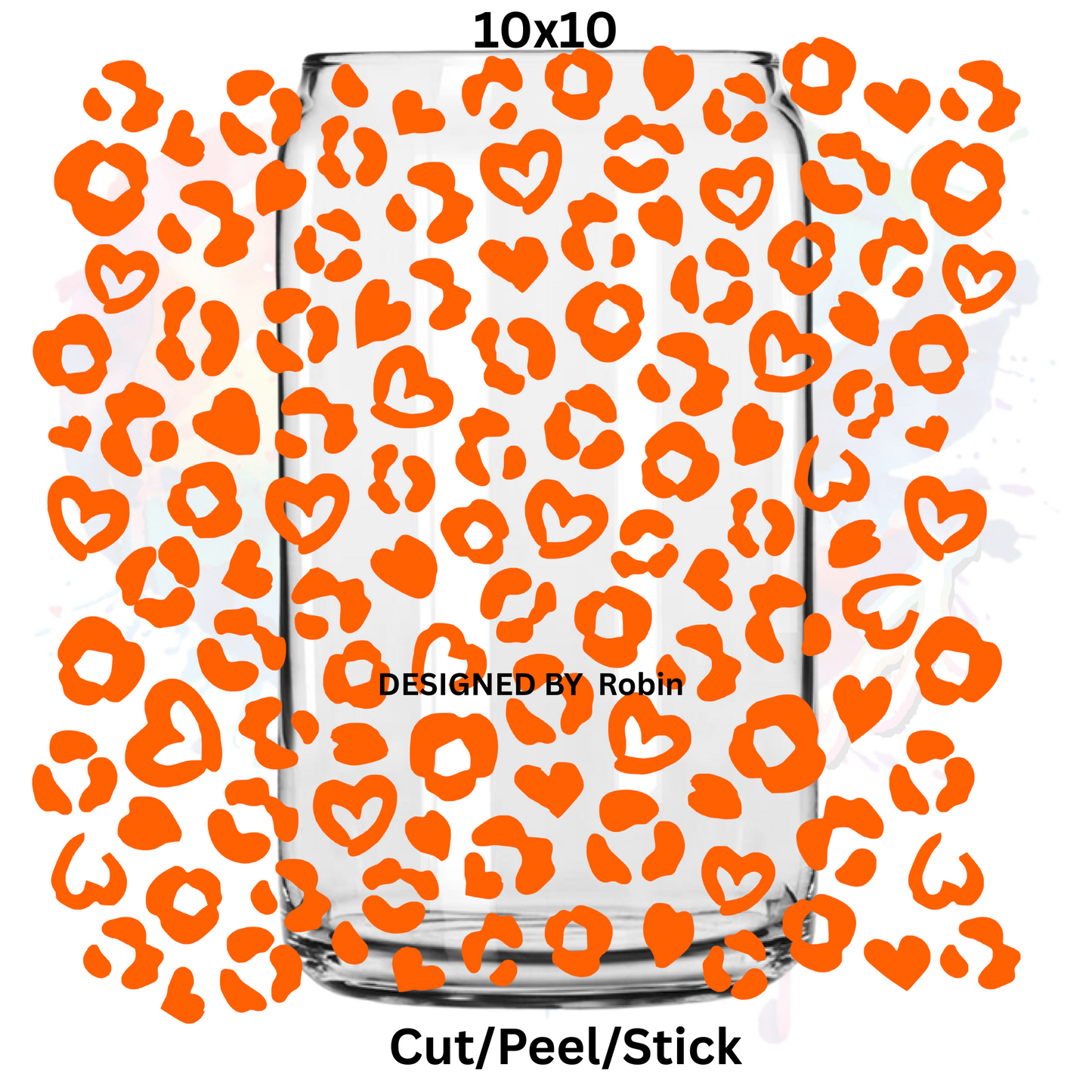 Orange Leopard UV DTF Sheet 10x10