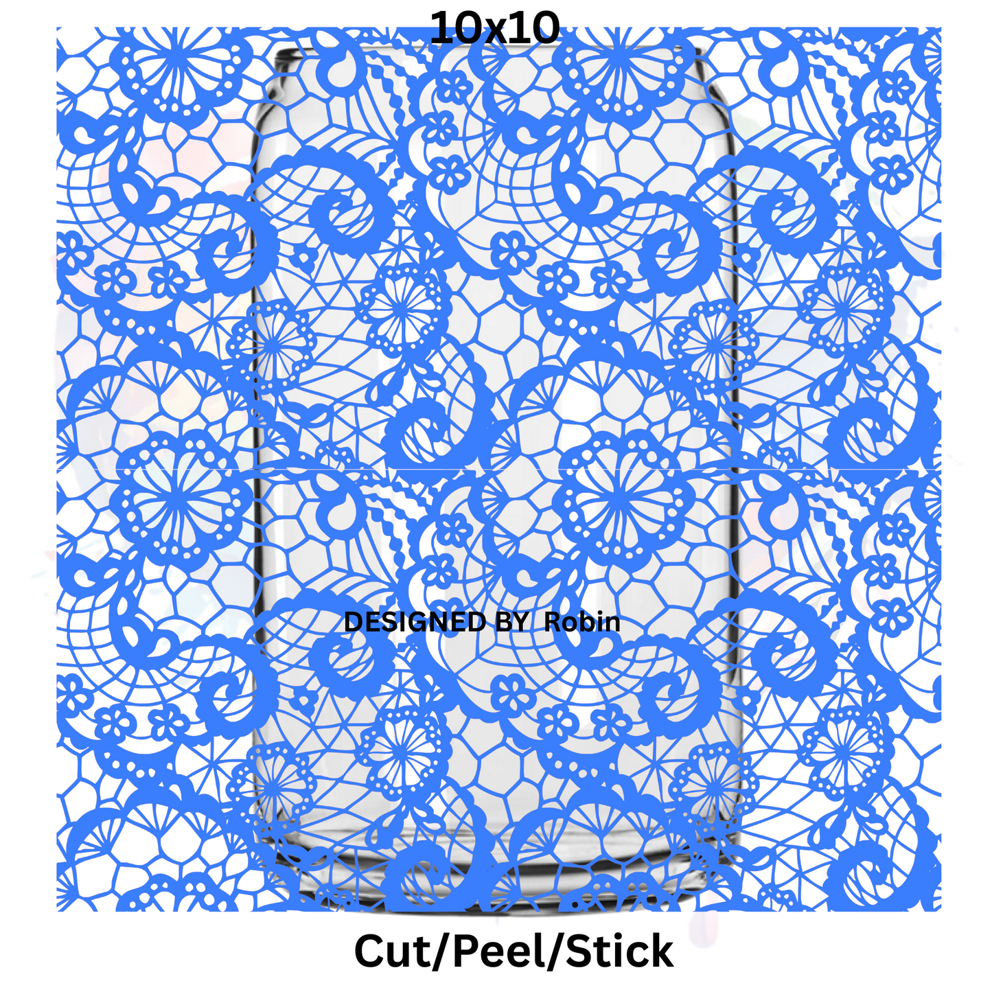 Blue Lace UV DTF Sheet 10x10