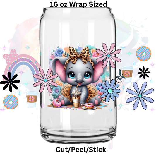 cute Baby Elephant 2  UV  DTF 16 Oz wrap