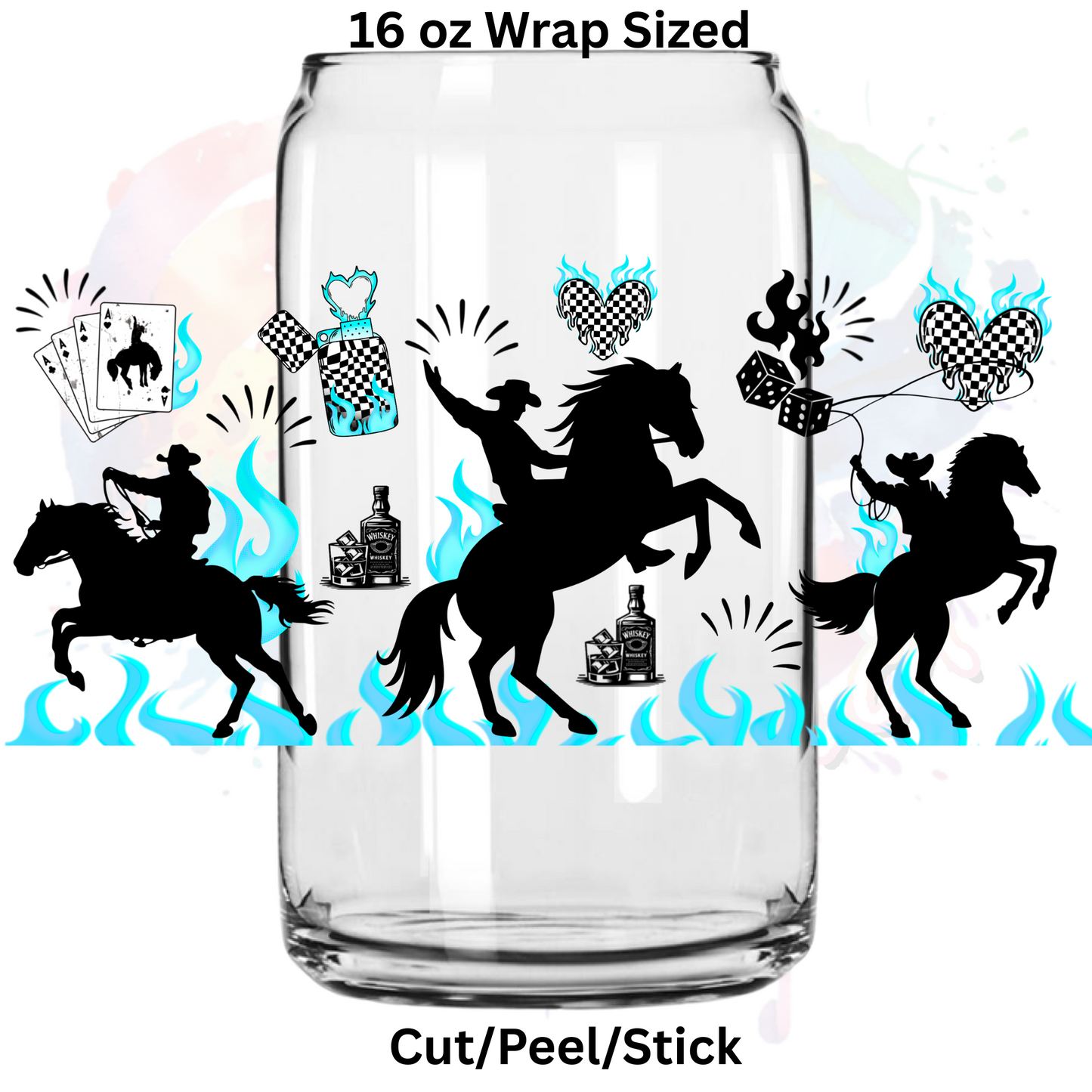 Cowboy blue 1 UV  DTF 16 Oz wrap