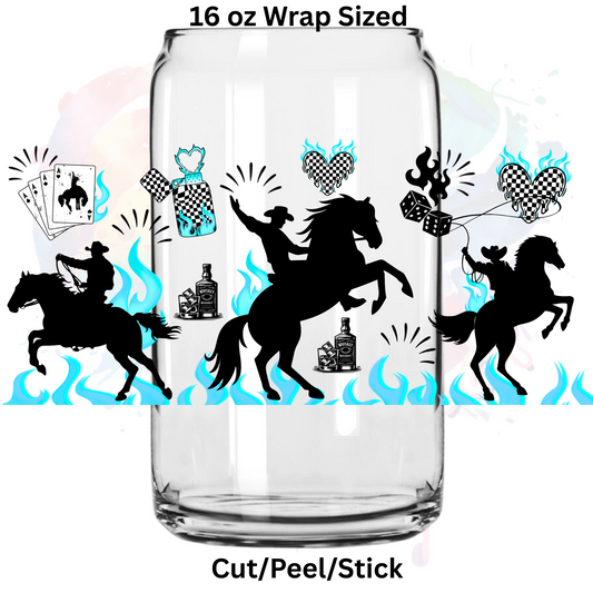 Cowboy blue 1 UV  DTF 16 Oz wrap