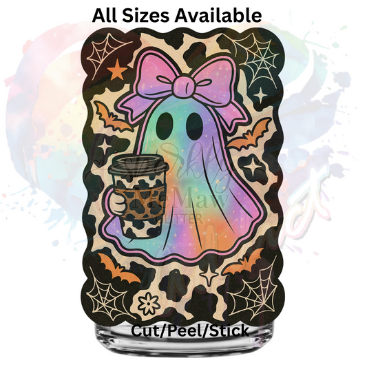 Pink Ghost and Bats  UV DTF Decal