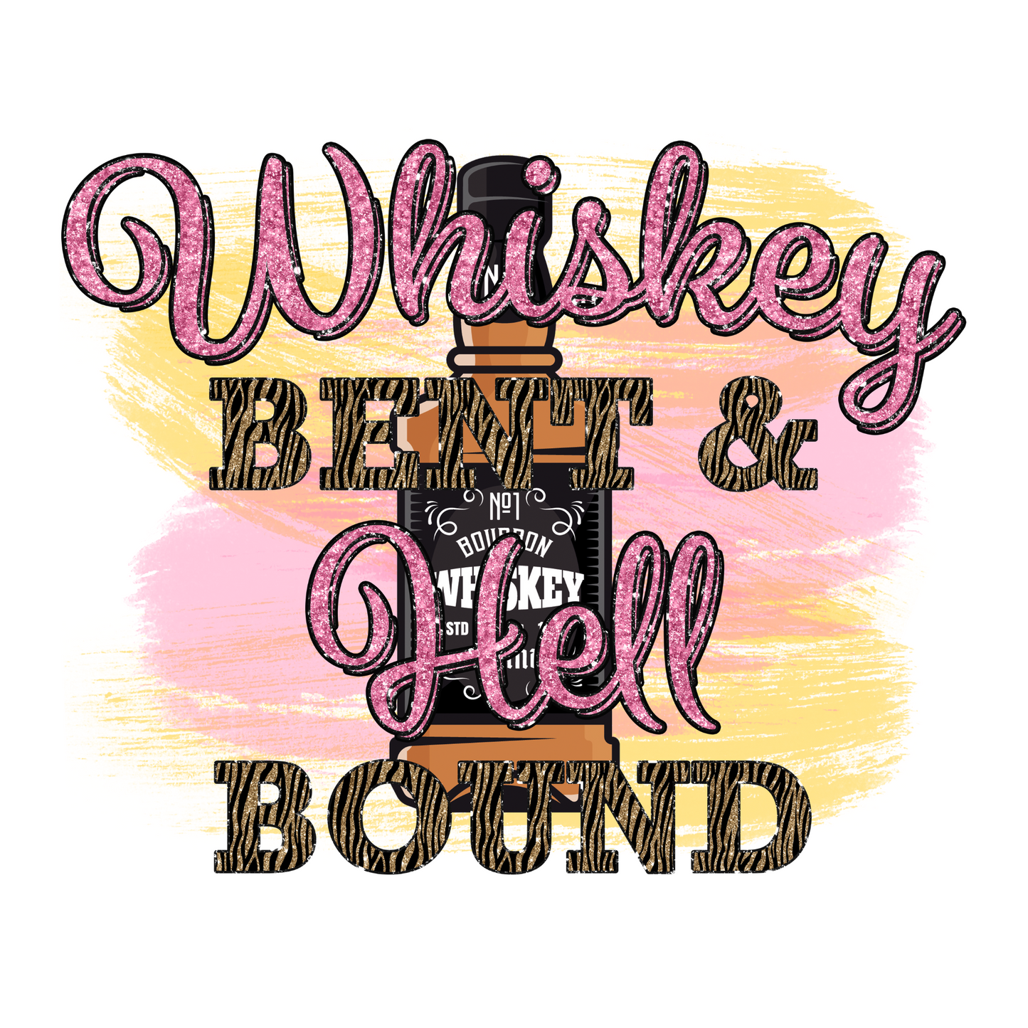 Whiskey Bent UV DTF Decal 3.5 inches wide