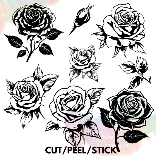Silhouette Roses UV DTF Element Sheet 9x9