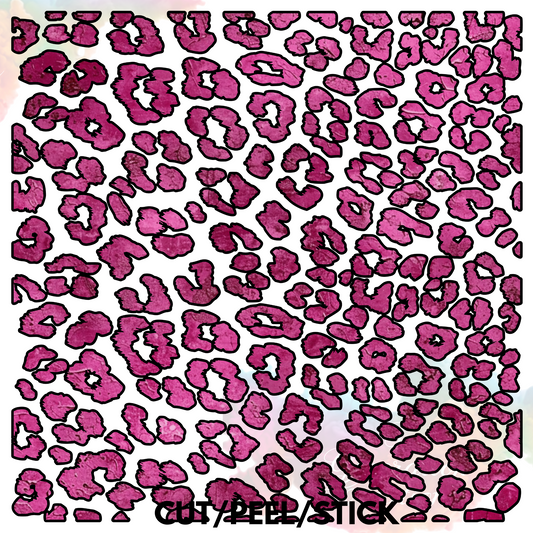 Fuzzy Leopard Reverse Pink UV DTF 10x10 sheet