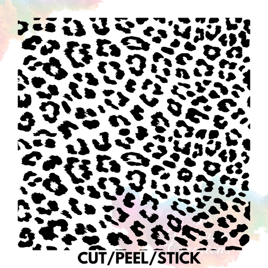 Fuzzy Black Leopard UV DTF 10x10 sheet