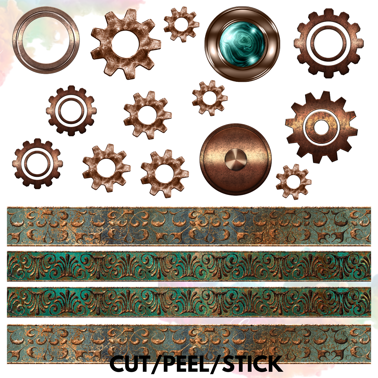 Steampunk Elements UV DTF Sheet 10x10